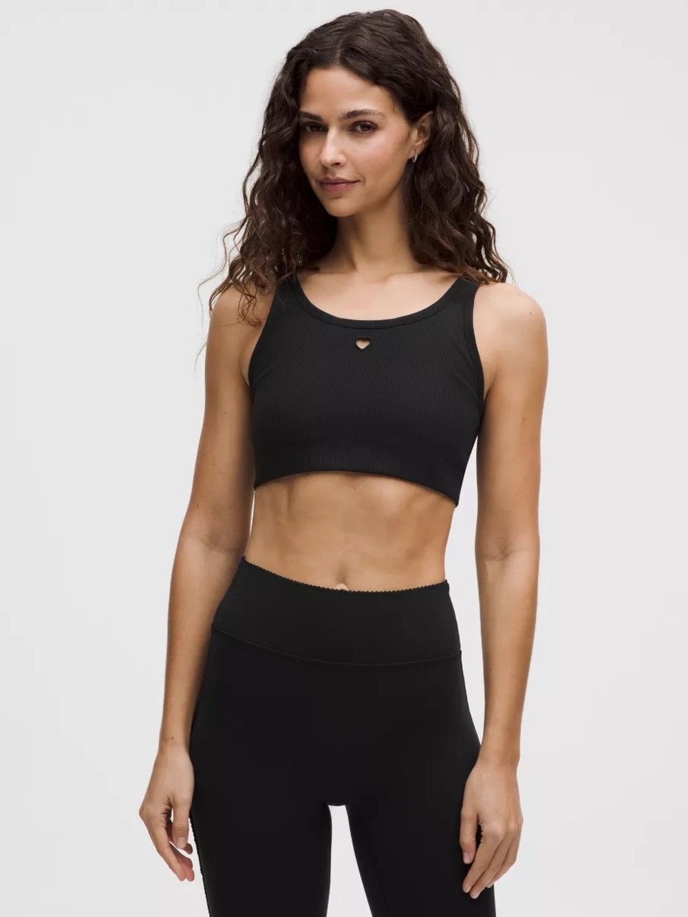 Lululemon Nulu Ribbed Scoopneck Sports Bra B/C valentines heart cut out medium